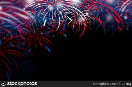 Fireworks on black background
