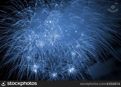 Fireworks, salute with the black sky background