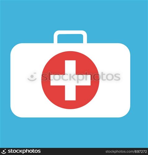 First aid kit icon medical bag vector isolated on white background EPS 10. First aid kit icon medical bag vector isolated on white