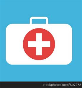 First aid kit icon medical bag vector isolated on white background EPS 10. First aid kit icon medical bag vector isolated on white