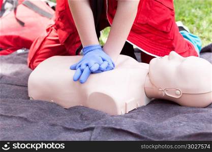 First aid training. Cardiopulmonary resuscitation - CPR.. First aid. CPR.