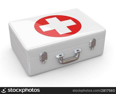 First aids. Medical Kit on white isolated background. 3d