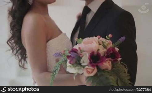 First wedding dance, just married couple dancing and talking