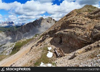First world war location in mountain ridge, Italian Dolomites