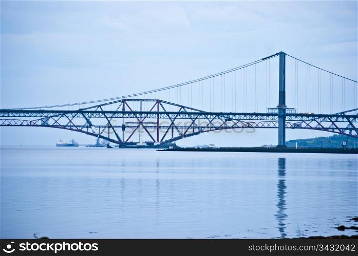 Firth of Forth. the bridges over the Firth of Forth in Scotland
