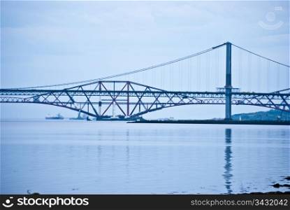 Firth of Forth. the bridges over the Firth of Forth in Scotland