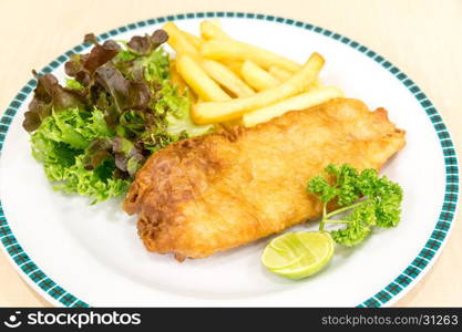 fish and chips with tartare sauce