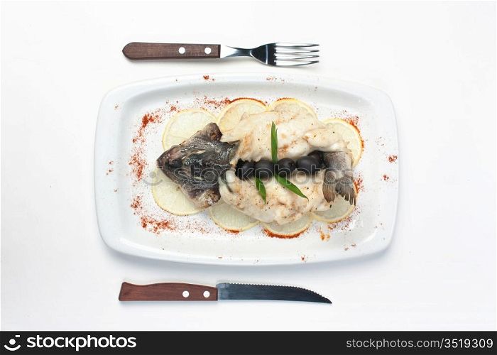 fish baked in pastry with olives