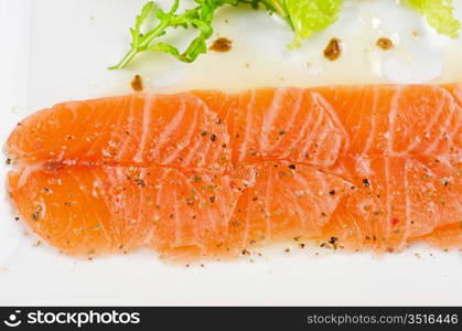 Fish Carpaccio with salad and mozzarella