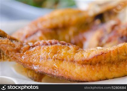 fish dish. close up fish dish - deep fried fish