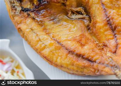 fish dish. close up fish dish - deep fried fish