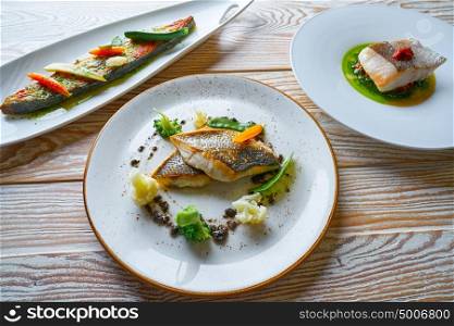 Fish food recipes grilled Turbot Seabass Sea Bass and baked Hake