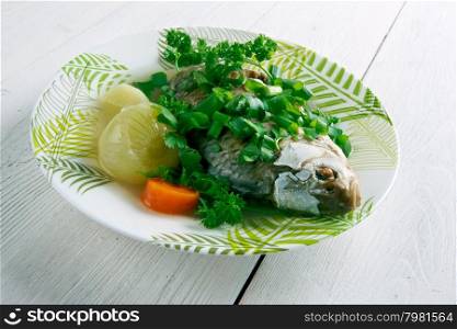 Fish head casserole - seafood dish from China.