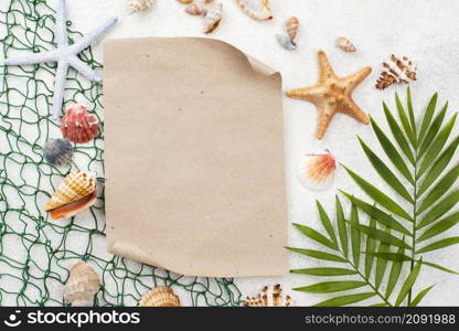 fish net beside blank paper sheet