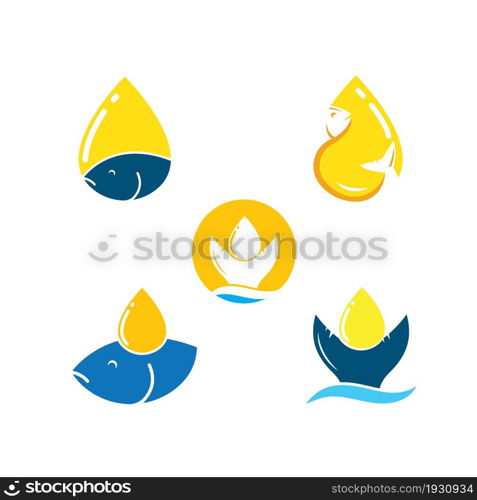 fish oil icon vector concept design template