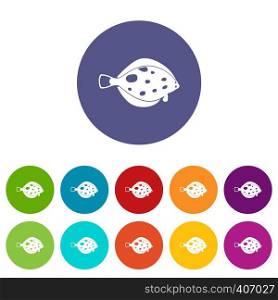 Fish set icons in different colors isolated on white background. Fish set icons