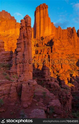 Fisher Towers in Utah, unusual natural landscapes