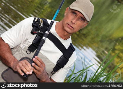 Fisherman at the lake