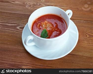 Fisherman&rsquo;s soup - halaszle originating as a dish of Hungarian cuisine,hot and spicy paprika fish soup