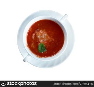Fisherman&rsquo;s soup - halaszle originating as a dish of Hungarian cuisine,hot and spicy paprika fish soup