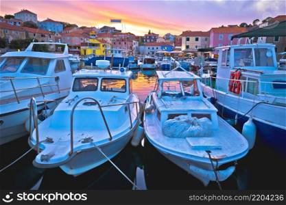 Fishermen village of Sali on Dugi Otok island evening view, Dalmatia archipelago of Croatia