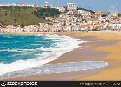 Fishing and surfing village beach, Nazare, Portugal