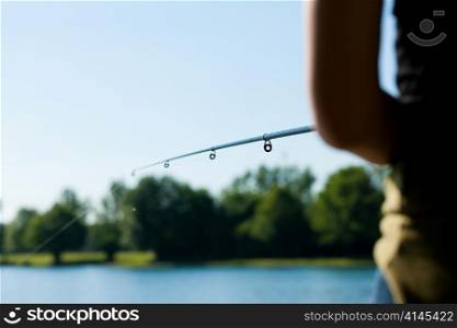 Fishing at a beautiful summer day