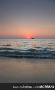 Fishing boat at sunset. Fishing boat at sunset in Thailand