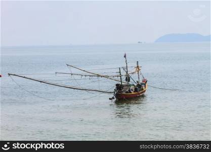 Fishing boat on the sea in summer