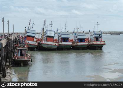 fishing boat station,rayong province, Thailand.