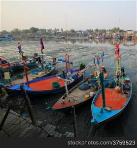 fishing boats at fishery village