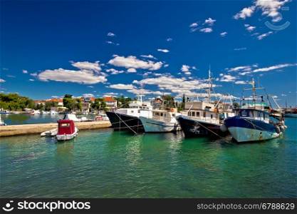 Fishing boats fleet in Zadar harbor, Dalmatia, Croatia