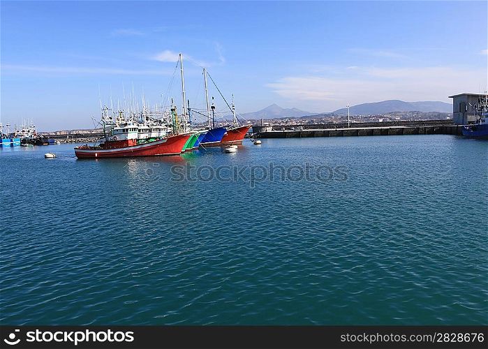 Fishing boats in a bay