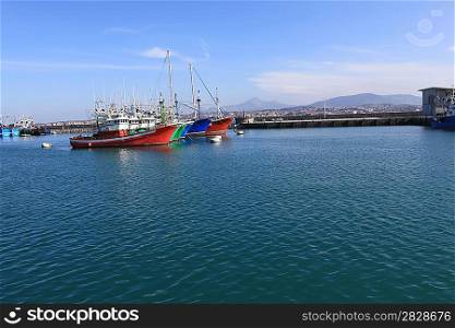 Fishing boats in a bay
