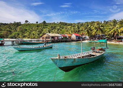 Fishing boats in Kep,Cambodia