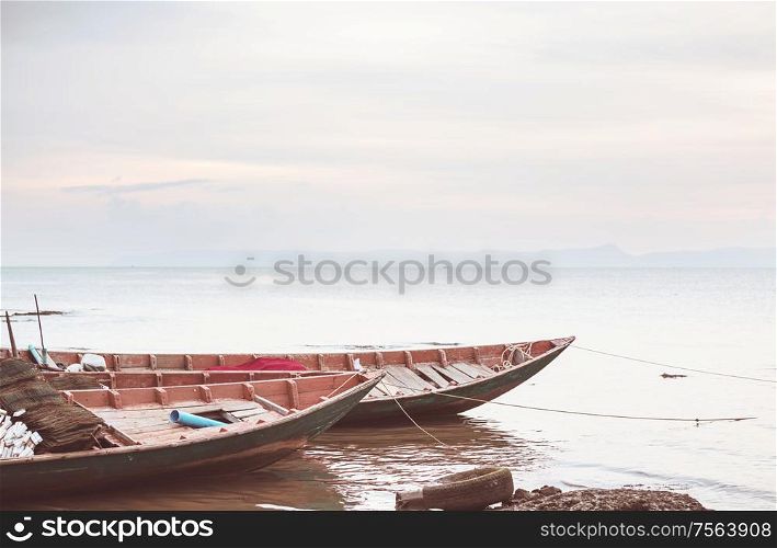 Fishing boats in Kep, Cambodia
