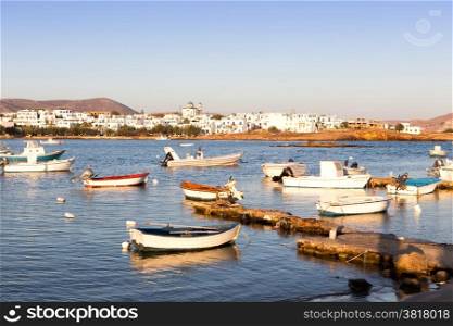 Fishing boats in Naussa bay, Paros, Greece