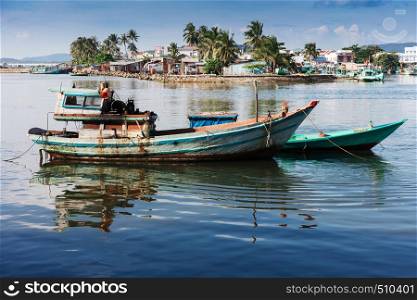 fishing boats in the gulf of Phu Quoc island