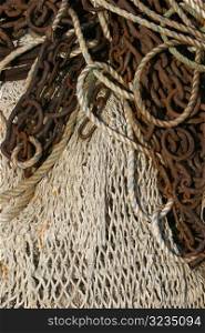 Fishing net and chains