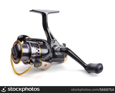 Fishing reel isolated on white