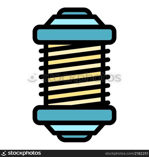 Fishing reel tool icon. Outline fishing reel tool vector icon color flat isolated. Fishing reel tool icon color outline vector