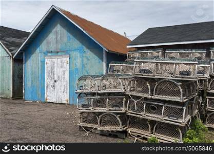Fishing sheds at harbor, Kensington, Prince Edward Island, Canada