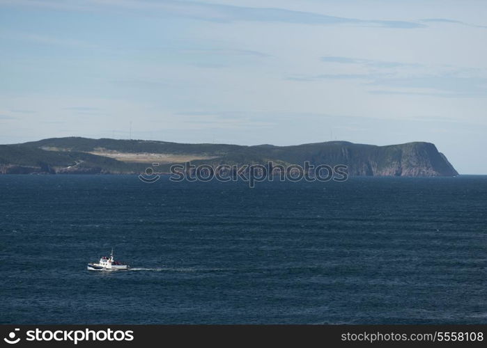 Fishing trawler in the ocean, Cape Spear, St. John&rsquo;s, Newfoundland And Labrador, Canada