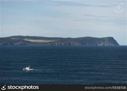 Fishing trawler in the ocean, Cape Spear, St. John&rsquo;s, Newfoundland And Labrador, Canada