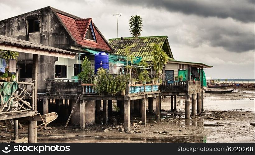 fishing village, Andaman Sea Shore in Thailand