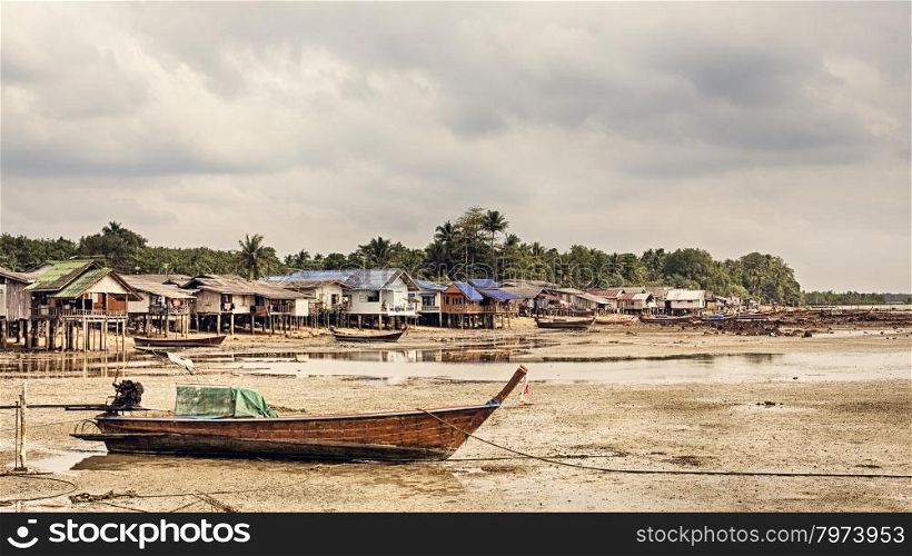 fishing village, Andaman Sea Shore in Thailand