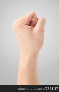 Fist. Gesture of the hand on white background