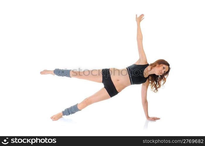 fit young woman. isolated on a white background