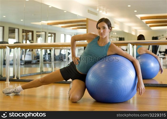 Fitball Stretch In Gym