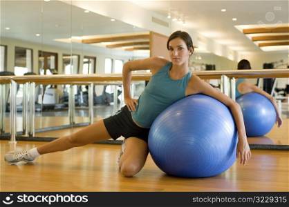 Fitball Stretch In Gym